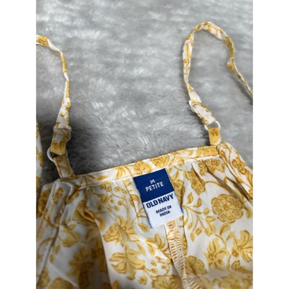 New Old Navy Womens Yellow Floral Long Maxi Dress Size Medium Petite NWT - Picture 6 of 8